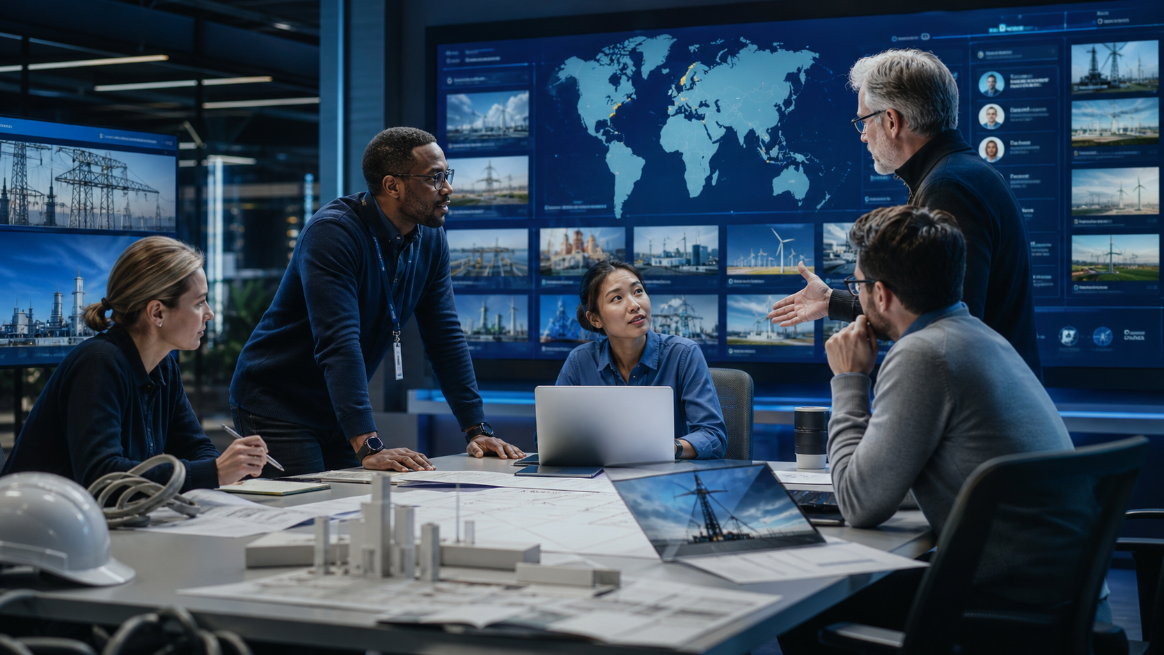 Engineering professionals collaborating around technical resources and expert profiles